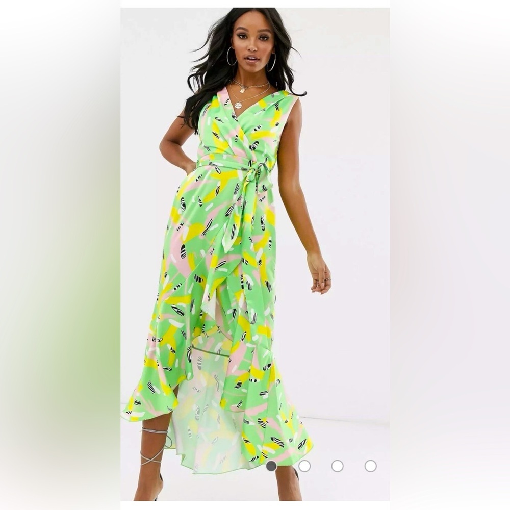 Flounce London NWT Faux Wrap Midi/Maxi Floral Print Sz US 6